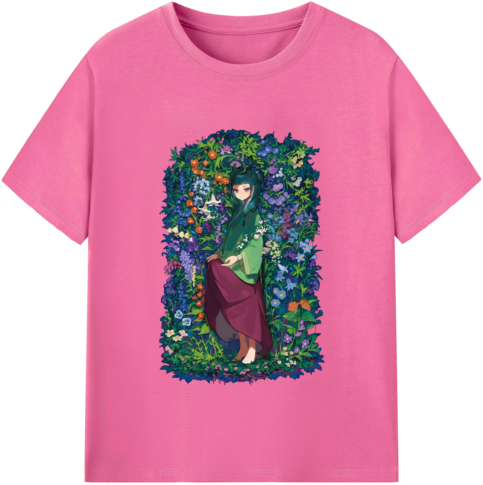 （画像用） 薬屋のひとりごと The Apothecary Diaries レディースカジュアルプリントTシャツ（綿100％）